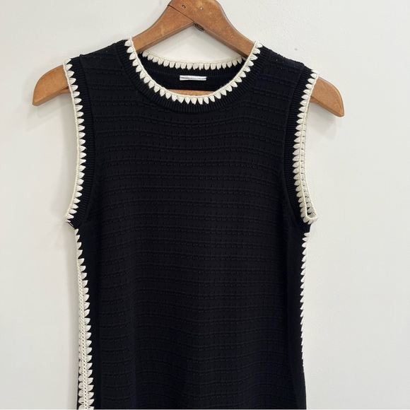 VARLEY Dwight Tank Dress Sleeveless Crochet Knit Black Size Small - Picture 8 of 16